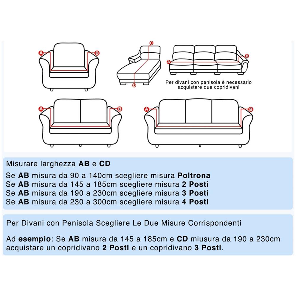 Copridivano Antimacchia Elasticizzato Penisola Componibile Tinta Unita Modello Perfetto 3+4 Grigio Scuro - Foto 2