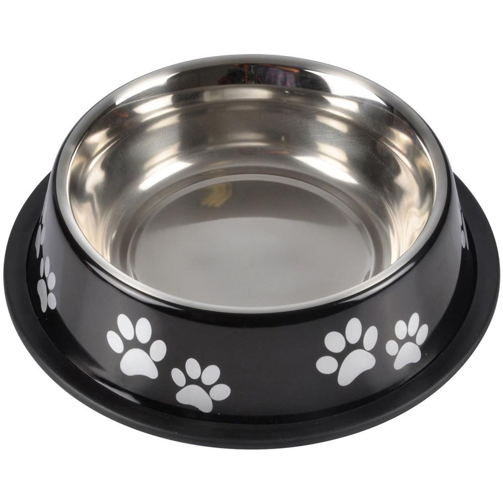 Ciotola Per Cani, In Acciaio Inox, Ø 21 Cm, Nera Alle Zampe - Foto 1