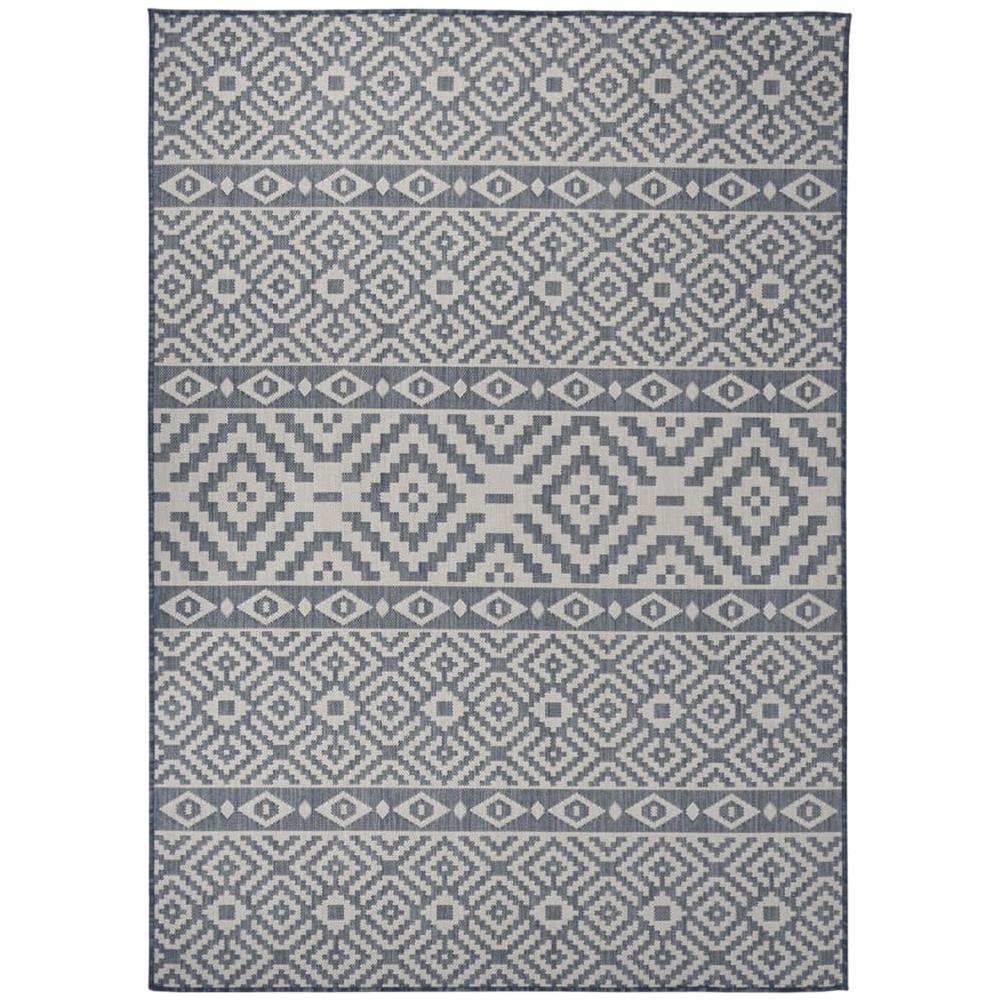 Tappeto Da Esterni A Tessitura Piatta 120x170 Cm Strisce Blu - Foto 1