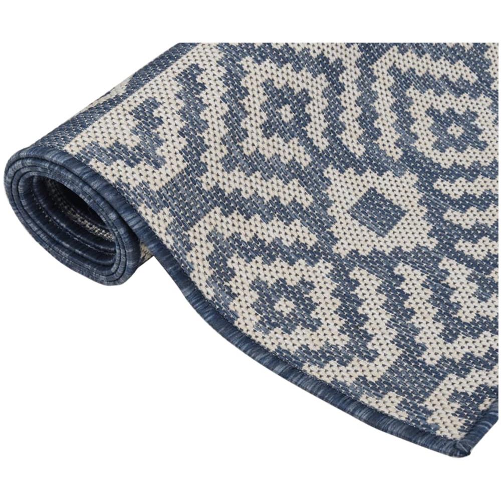 Tappeto Da Esterni A Tessitura Piatta 120x170 Cm Strisce Blu - Foto 3