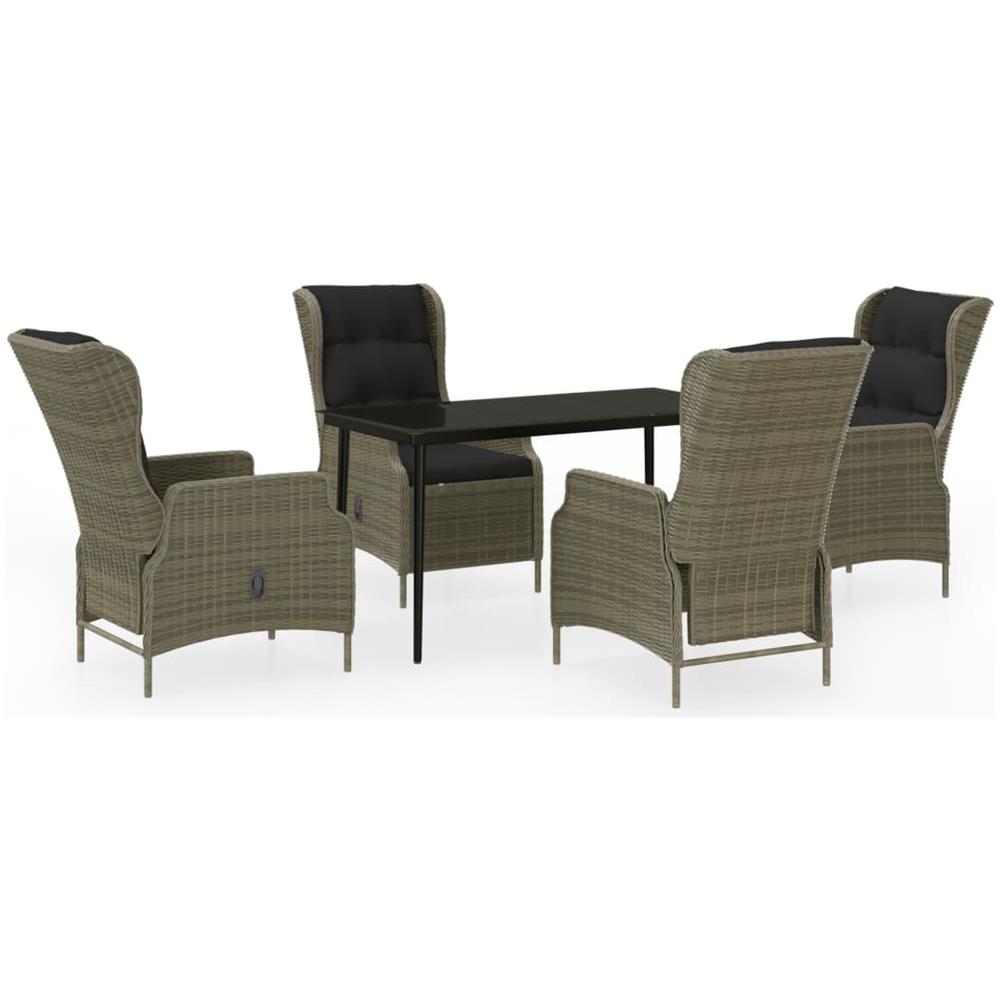 Set Mobili Da Pranzo Per Giardino 5 Pz Marrone - Foto 1