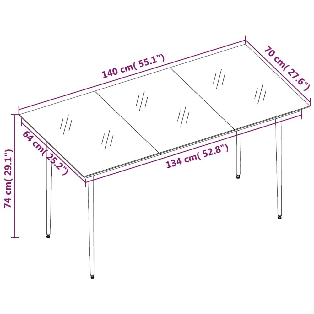 Set Mobili Da Pranzo Per Giardino 5 Pz Marrone - Foto 7