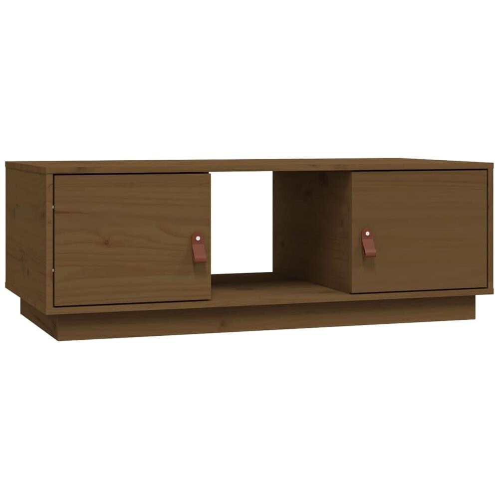 Tavolino Da Salotto Miele 100x50x35 Cm Legno Massello Di Pino - Foto 2