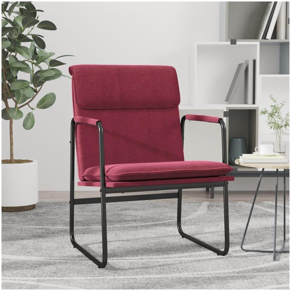 Sedia Lounge Rosso Vino 55x64x80 Cm In Tessuto - Foto 1