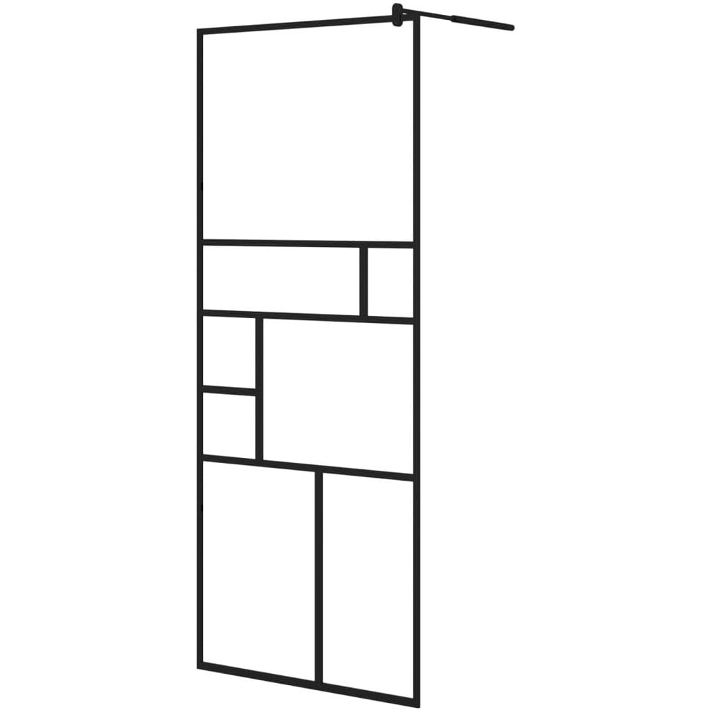 Parete Doccia Walk In Mensola Nera 80x195cm Vetro Esg Alluminio - Foto 3