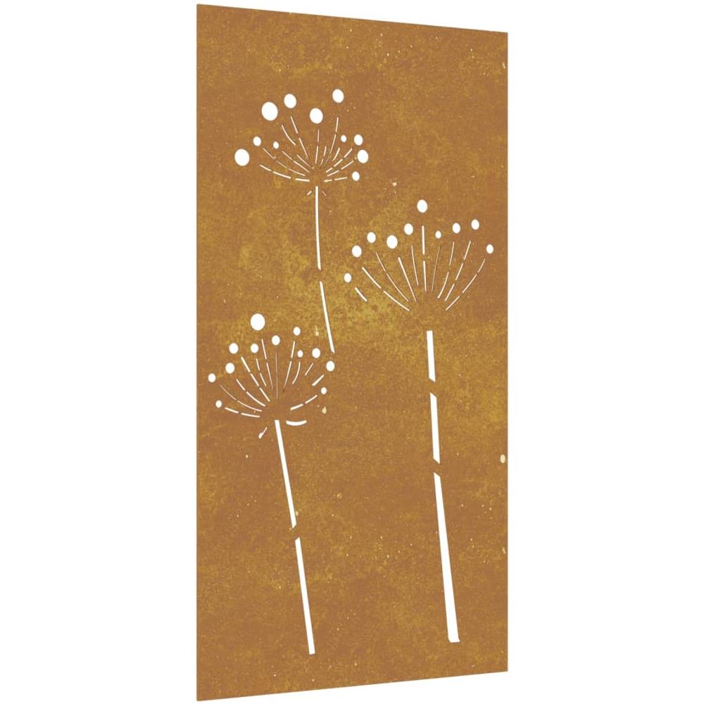 Decorazione Muro Da Giardino 105x55 Cm Fiore In Acciaio Corten - Foto 2