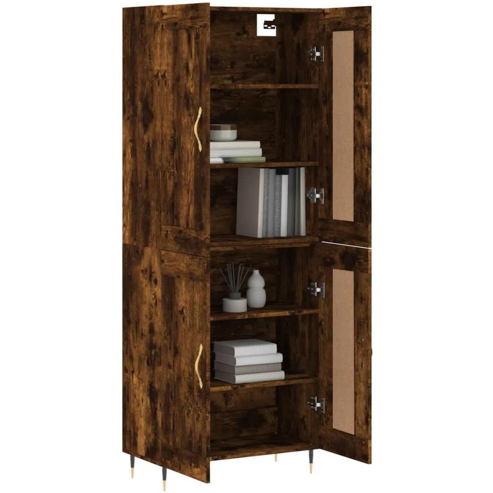 Credenza Rovere Fumo 69,5x34x180 Cm In Legno Multistrato - Foto 3