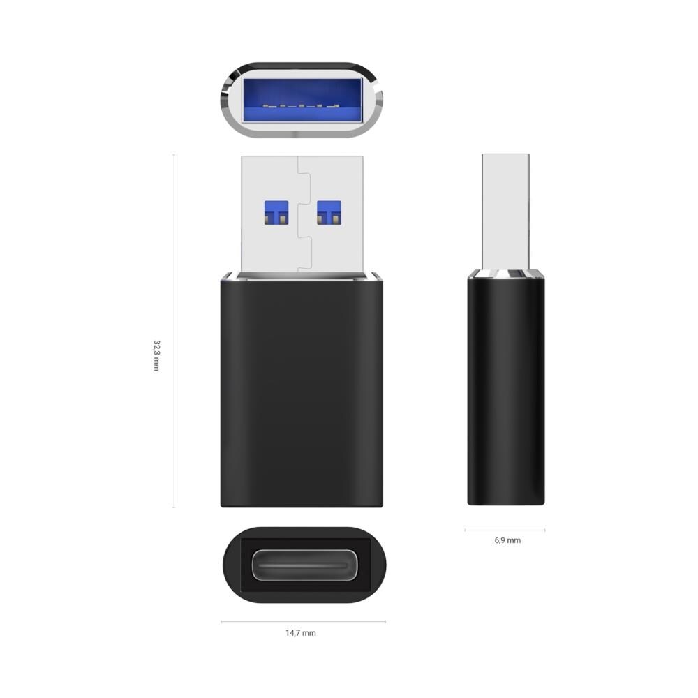 A108-0678 adattatore per inversione del genere dei cavi USB Type-C USB tipo A Nero - Foto 3