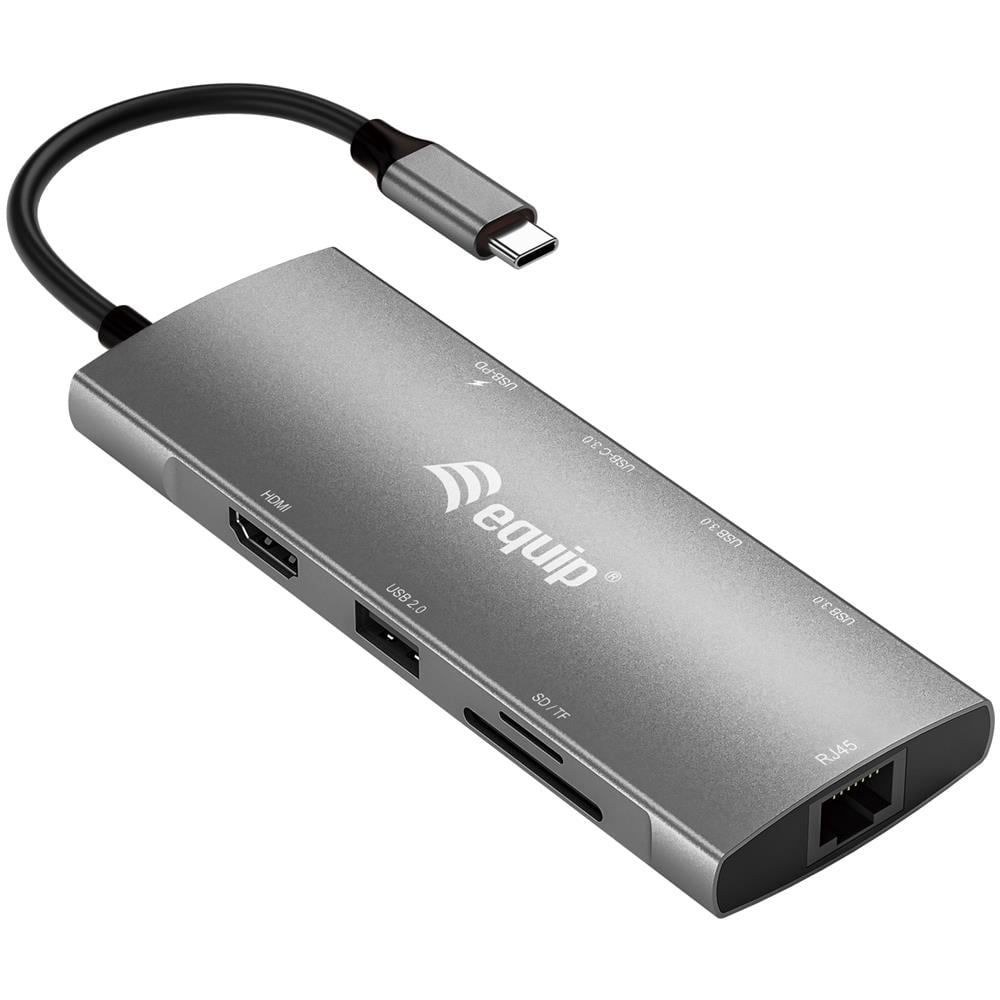 Adattatore multifunzione USB-C 9 Gigabit Lan USB 3.2,SD 100 W,Colore Argento - Foto 1
