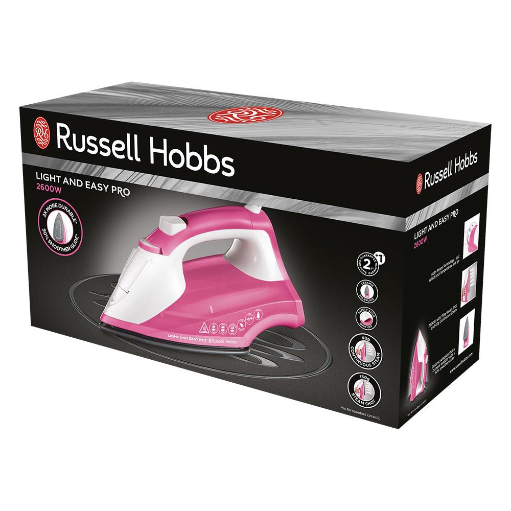 Ferro da Stiro a Secco e a Vapore Easy Pro Capacità 0.24 Litri Potenza 2600 Watt Colore Bianco / Rosa - Foto 9