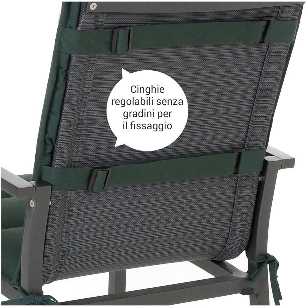 Cuscino per sedia bassa FLAIR - 100x48 cm - Verde muschio - Set da 2 - Foto 4