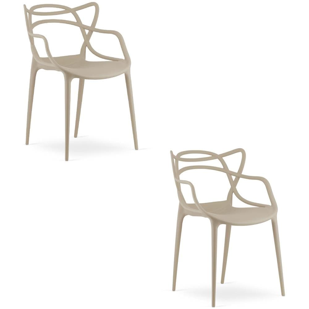 Sedia KATO - Design ergonomico moderno in beige x 2 - Foto 1