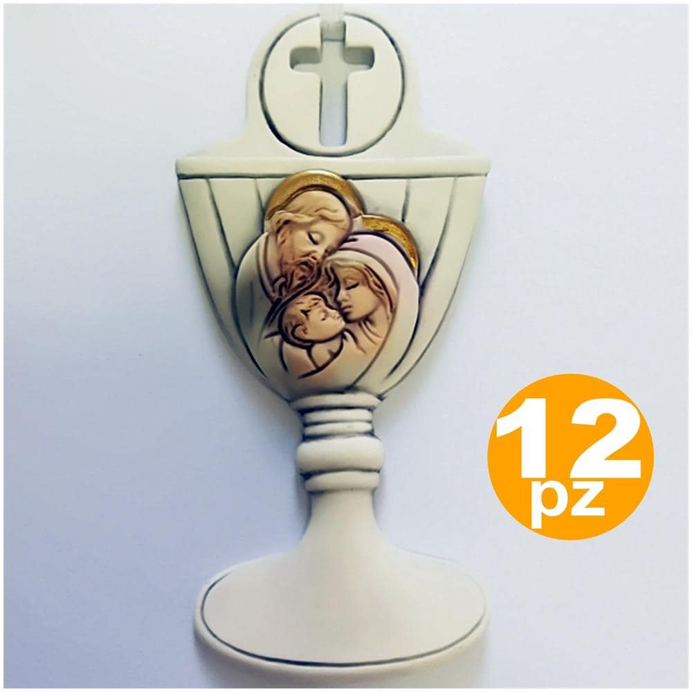 Set 12pz. Bomboniere Nativita' Calice Cresima Giuseppe Madonna Bambino Appendino - Foto 1
