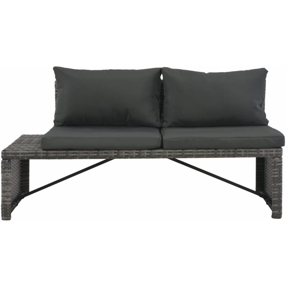 Set Divani Da Giardino 3 Pz Con Cuscini In Polyrattan Grigio - Foto 2