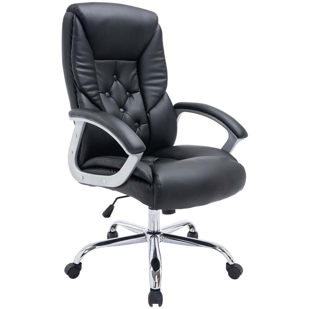 Sedia Ufficio Rodeo XXL in Similpelle - Poltrona Studio Ufficio Girevole E Regolabile - Sedia Scrivania con Carico Max 210 kg Nero - Foto 1