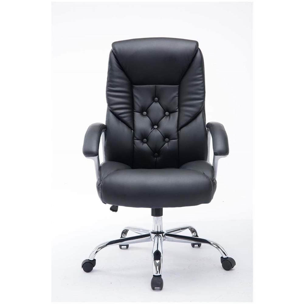 Sedia Ufficio Rodeo XXL in Similpelle - Poltrona Studio Ufficio Girevole E Regolabile - Sedia Scrivania con Carico Max 210 kg Nero - Foto 2