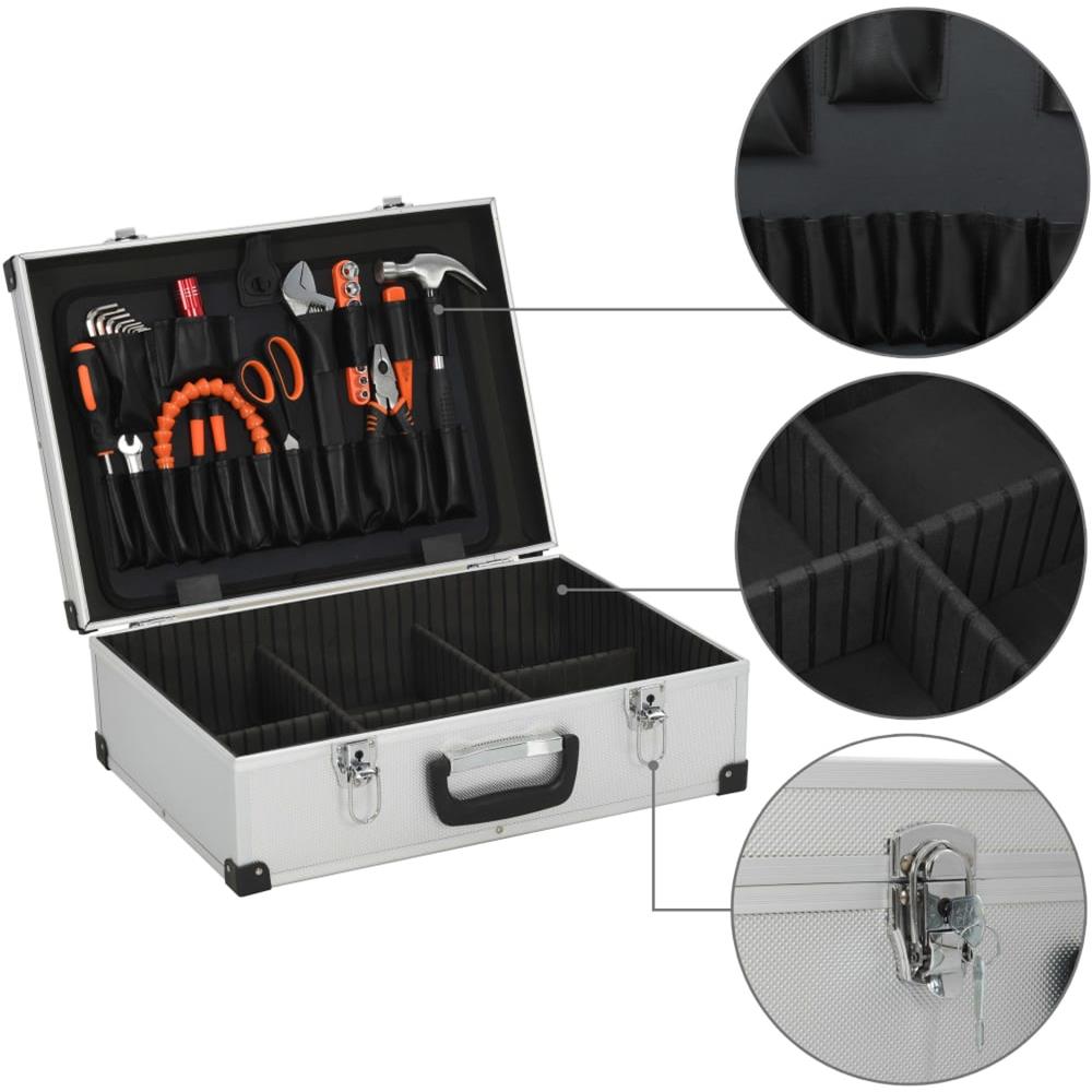 Valigetta Per Attrezzi 46x33x16 Cm Argento In Alluminio - Foto 8