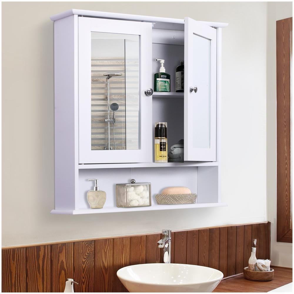 Armadietto Pensile Da Bagno Con Specchio Bianco 56 X 13 X 58cm - Foto 8