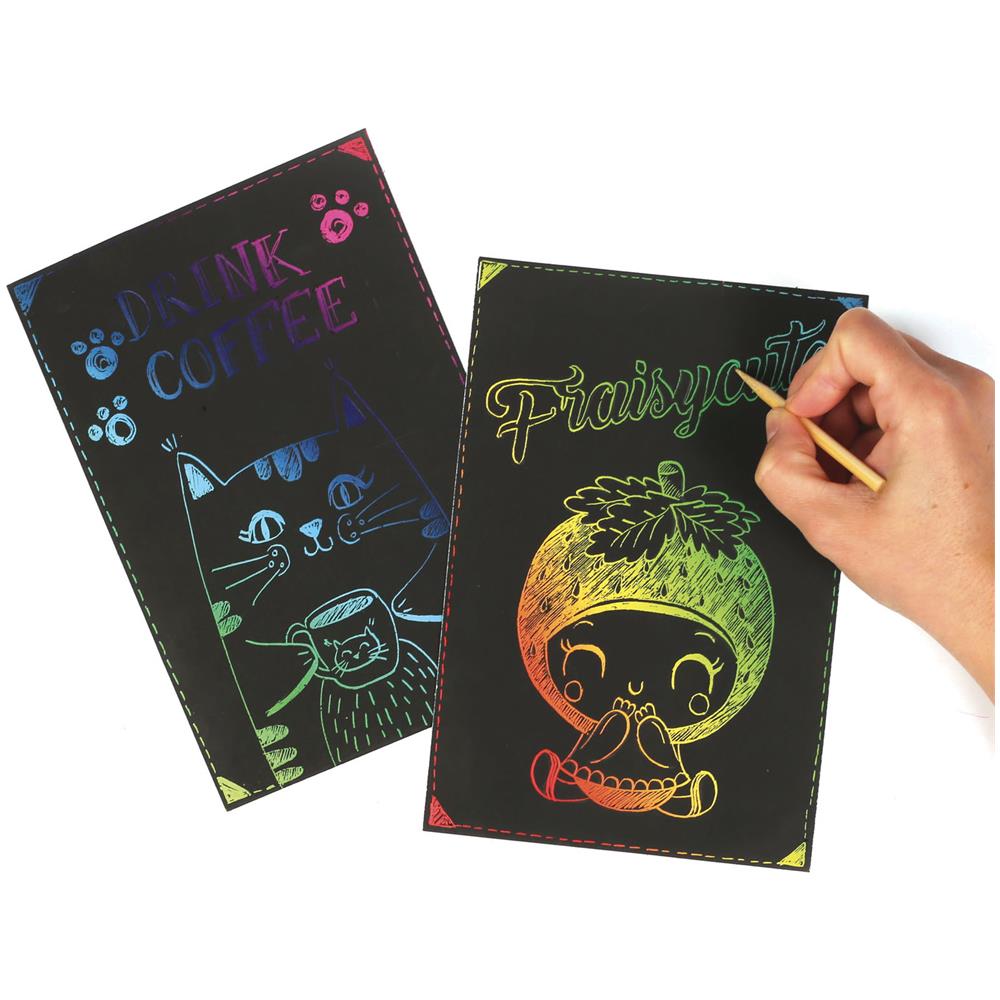 Graines Creatives - 10 Cartoline Da Grattare Formato A5 - Foto 1