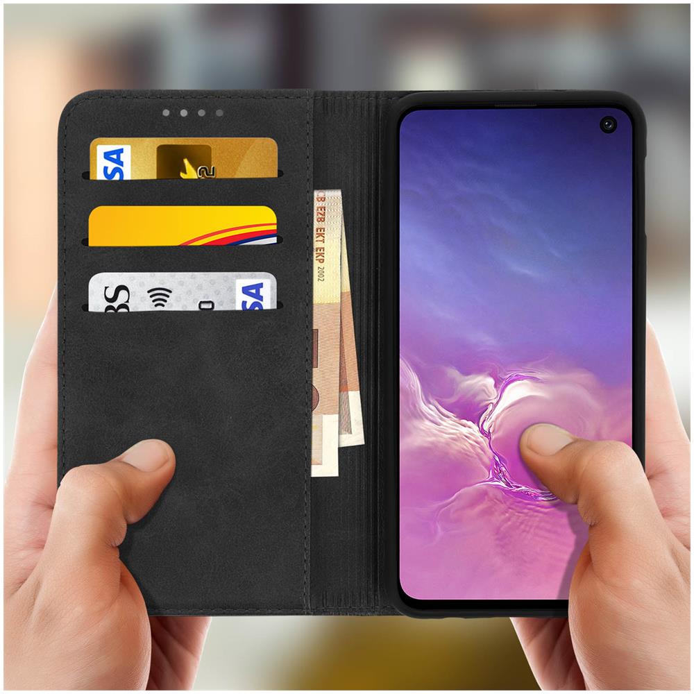 Custodia Samsung Galaxy S10e Portacarte Funzione Supporto Cover Silicone Nero - Foto 2