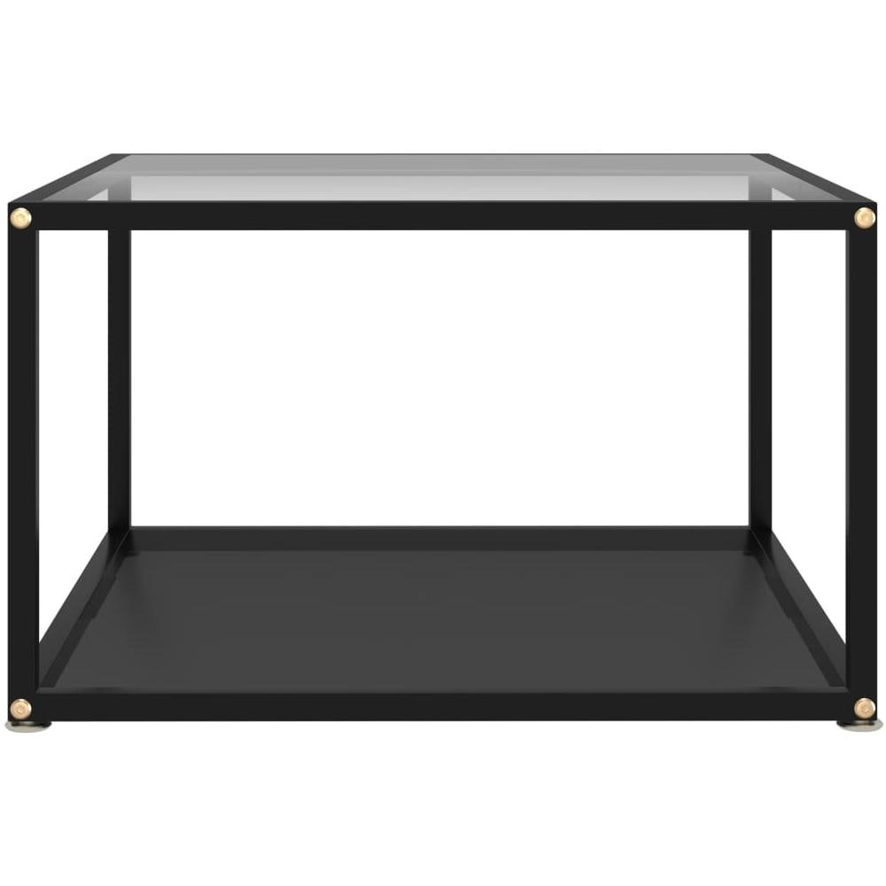 Tavolino Da T Trasparente E Nero 60x60x35cm In Vetro Temperato - Foto 2
