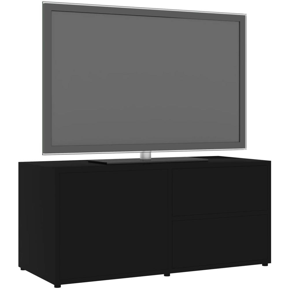 Mobile Porta TV Nero 80x34x36 cm in Legno Multistrato - Foto 2
