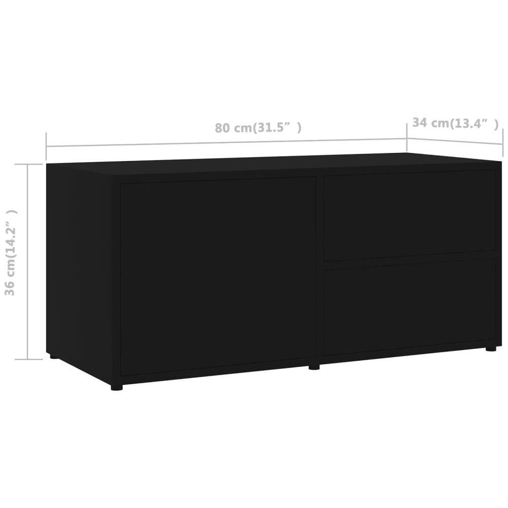 Mobile Porta TV Nero 80x34x36 cm in Legno Multistrato - Foto 9