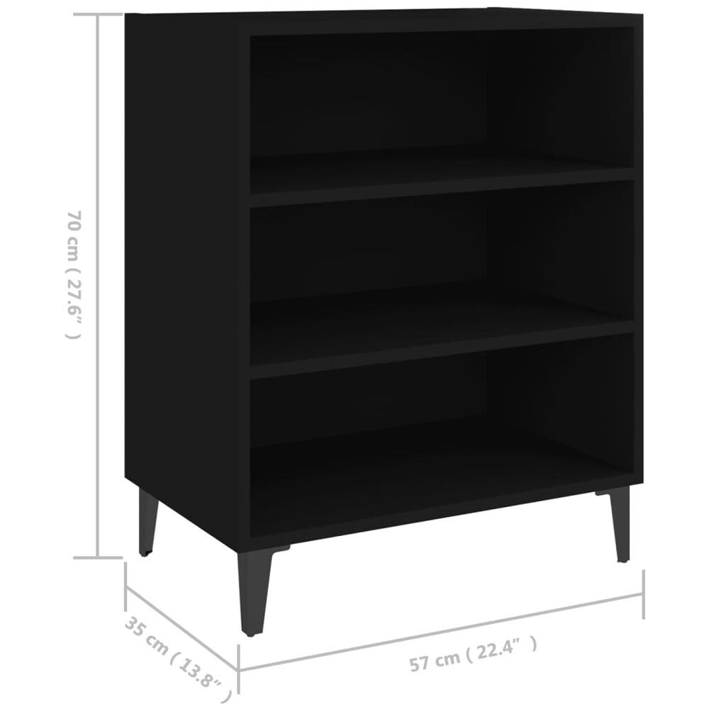 Credenza Nera 57x35x70 cm in Legno Multistrato - Foto 8