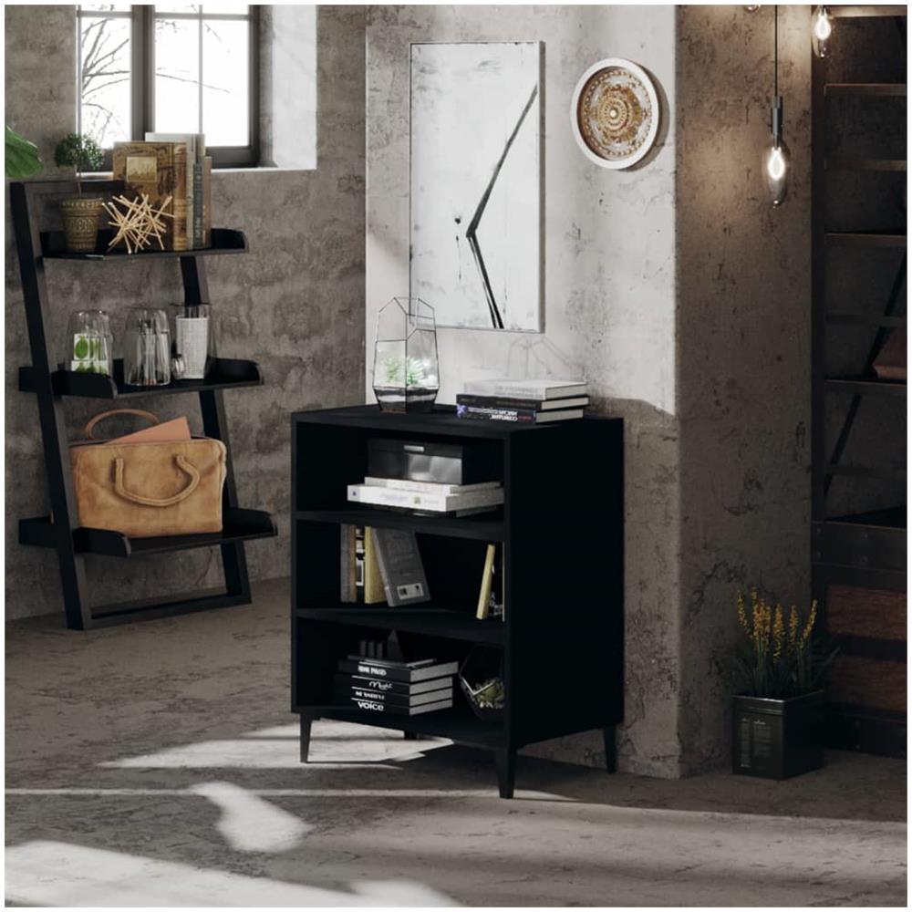 Credenza Nera 57x35x70 cm in Legno Multistrato - Foto 1