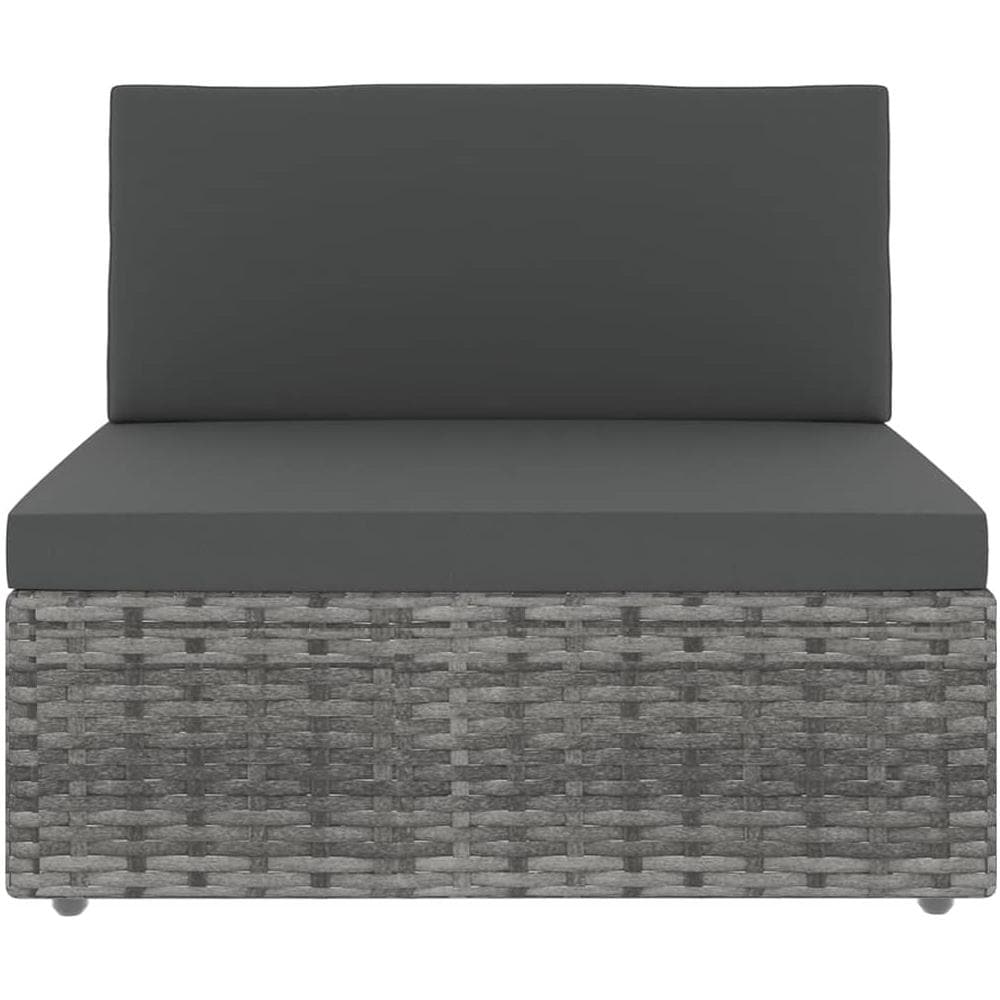 Set Divani da Giardino 5 pz con Cuscini in Polyrattan Grigio - Foto 3