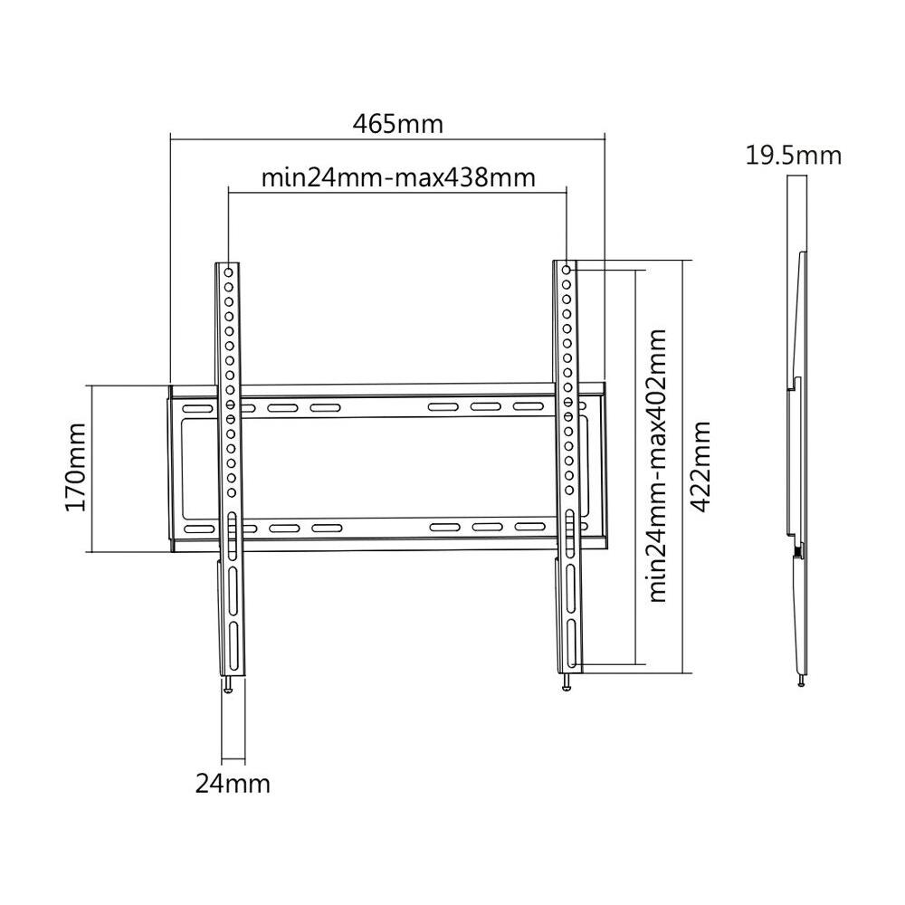 Supporto da parete per Computer monitor e TV 32"-55" Portata max 35 kg Colore Nero - Foto 2