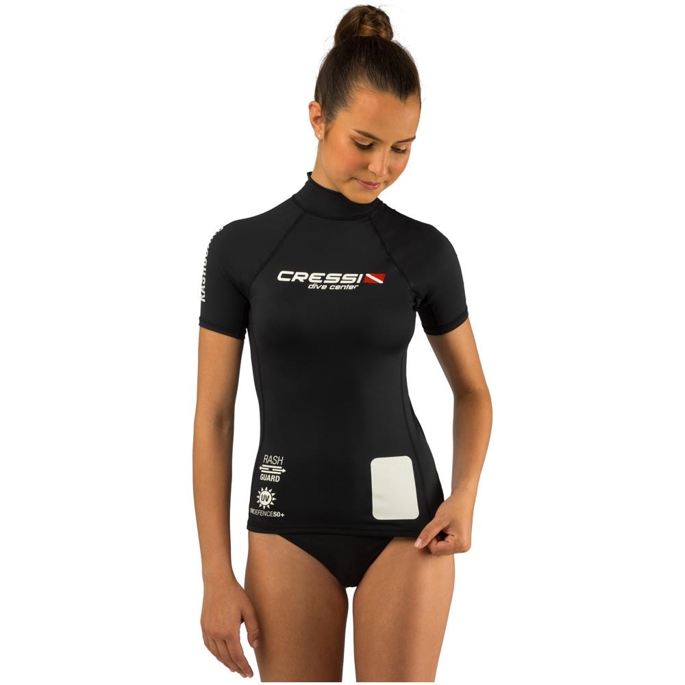 Rash Guard Dive Center Manica Corta Donna Nero M - Foto 1