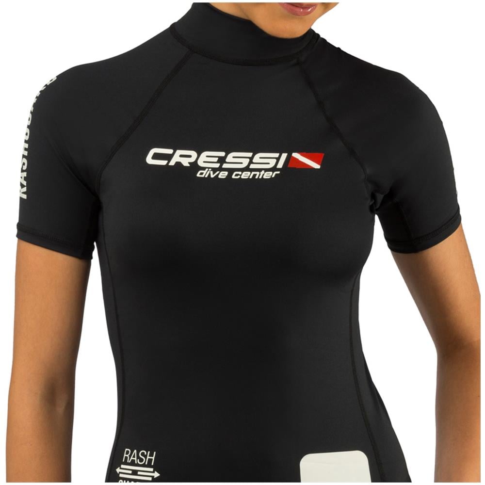 Rash Guard Dive Center Manica Corta Donna Nero M - Foto 3