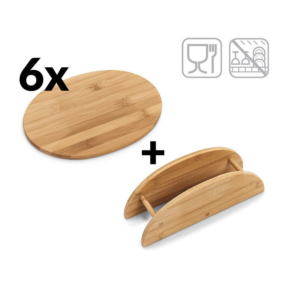 Tavole Da Cucina In Bambù + Rack, 7 Parti Complete, - Foto 5