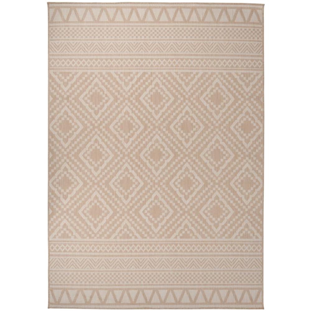 Tappeto Da Esterni A Tessitura Piatta 140x200cm Strisce Marroni - Foto 1