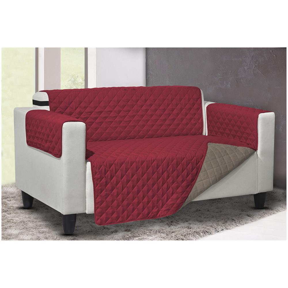 Copridivano Trapuntato Lello Antimacchia Double Face Tortora-bordeaux Poltrona Tortora-bordeaux - Foto 1