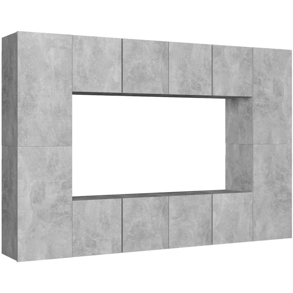 Set Mobile Porta Tv 8 Pz Grigio Cemento In Truciolato - Foto 2