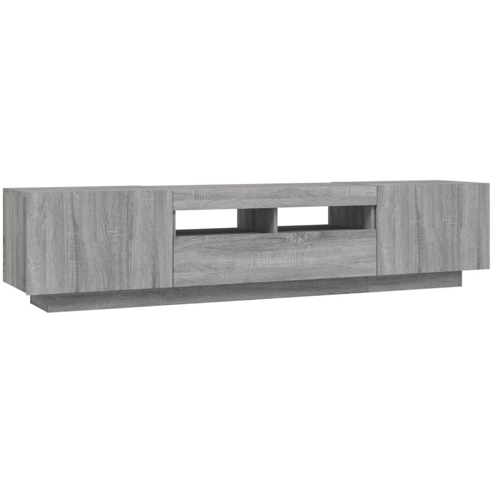 Set Mobili Tv 2 Pz Con Luci Led Grigio Sonoma Legno Multistrato - Foto 8