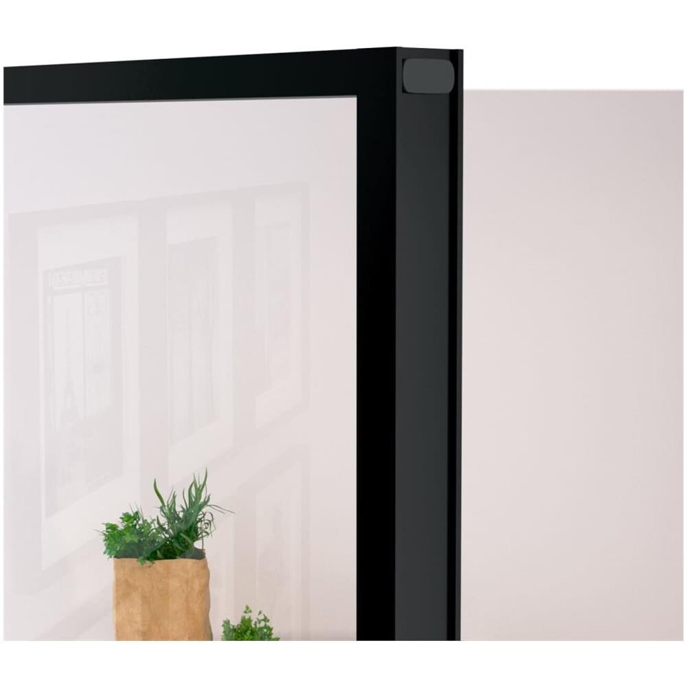 Porta Interna Nera 76x201,5cm Vetro Temperato Alluminio Sottile - Foto 2