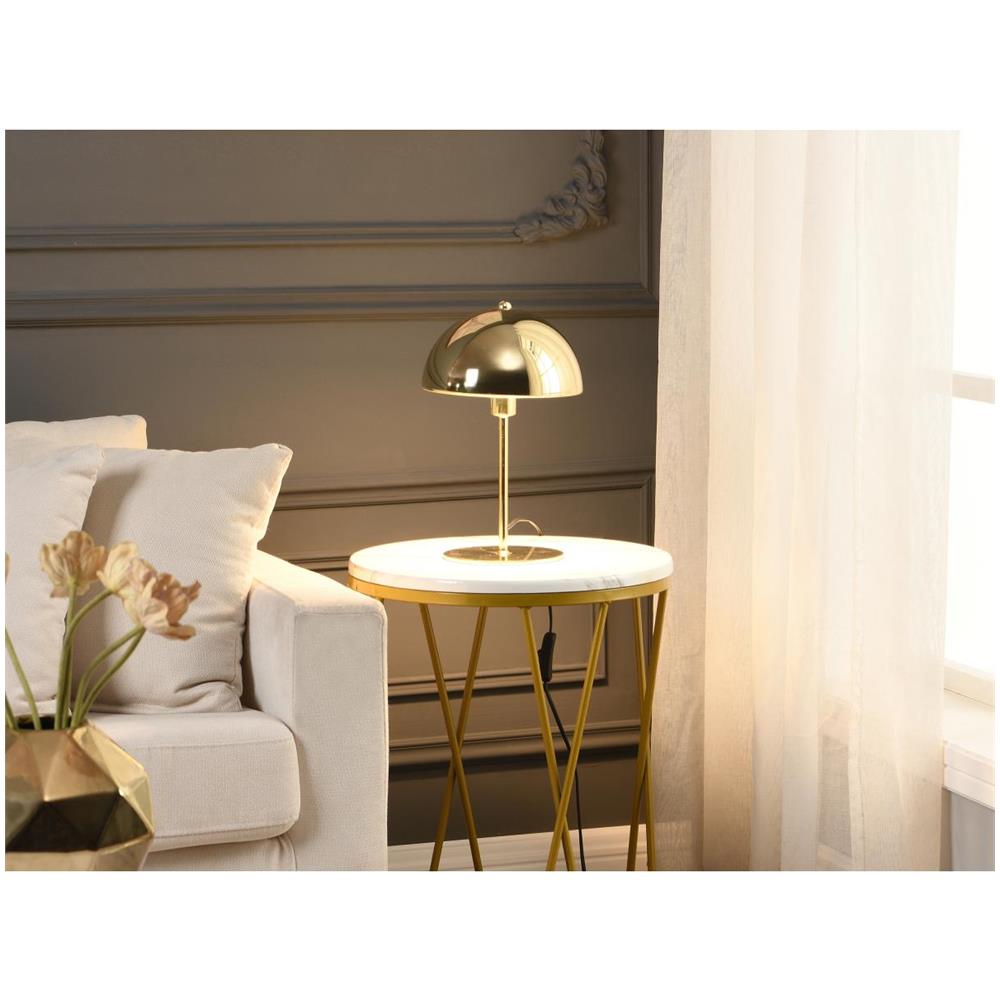 Lampada tavolo Fungo, luce in basso, nero/argento