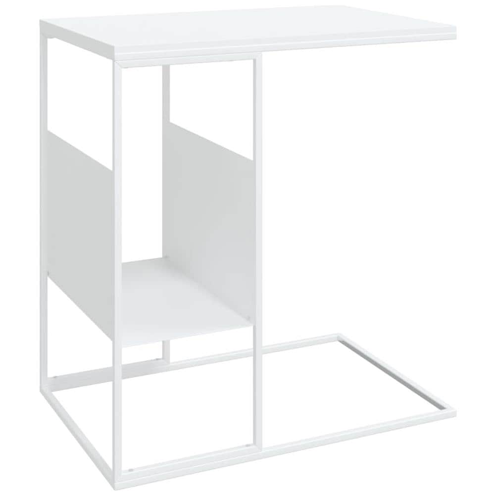 Tavolino Bianco 55x36x59,5 Cm Legno Multistrato - Foto 2