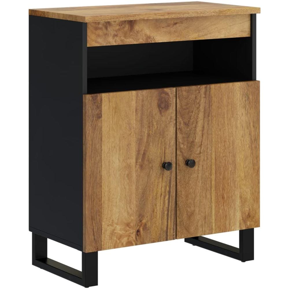 Credenza Con 2 Ante 60x33x75 Cm In Legno Massello Di Mango - Foto 2