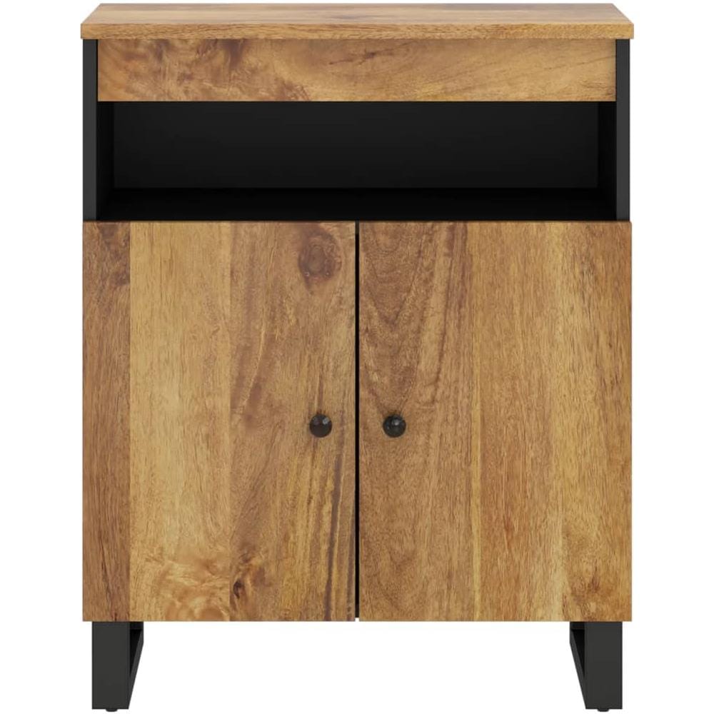 Credenza Con 2 Ante 60x33x75 Cm In Legno Massello Di Mango - Foto 3