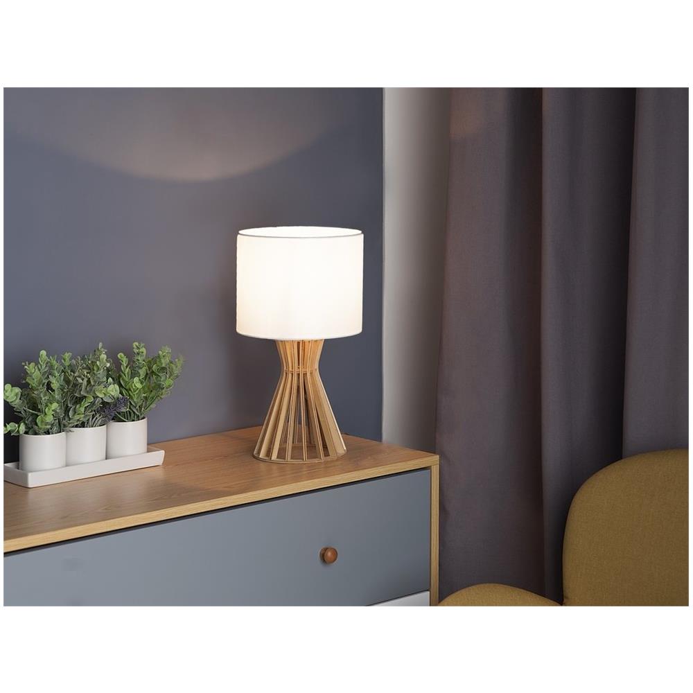 Lampada Da Tavolo In Legno Color Bianco Carrion - Foto 2
