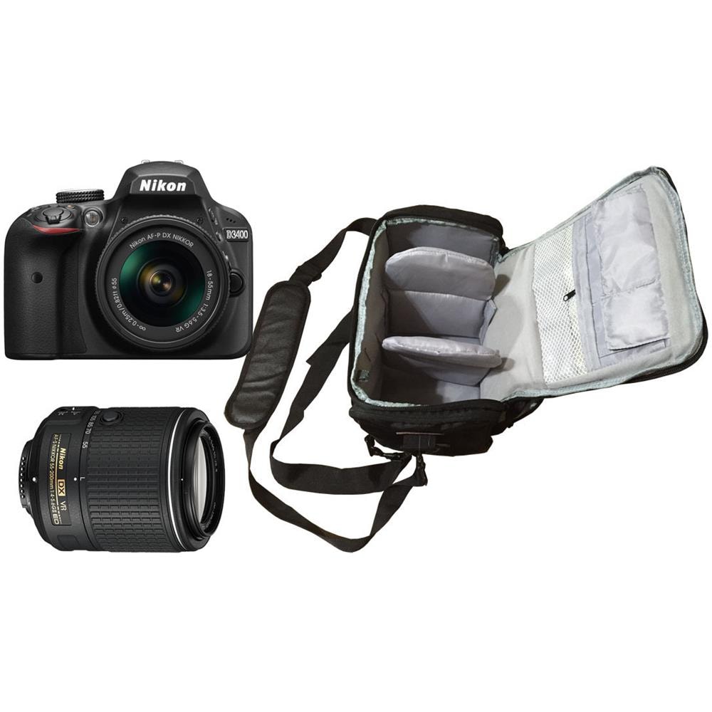 D3400 + Af-p Dx 18-55mm F / 3.5-5.6g Vr + Af-s Dx 55-200mm F / 4-5.6g Ed Vr Ii + Borsa - Foto 1
