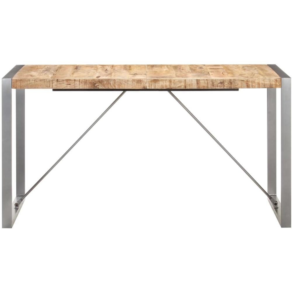 Tavolo da Pranzo 140x70x75 cm in Legno Massello di Mango Grezzo - Foto 3