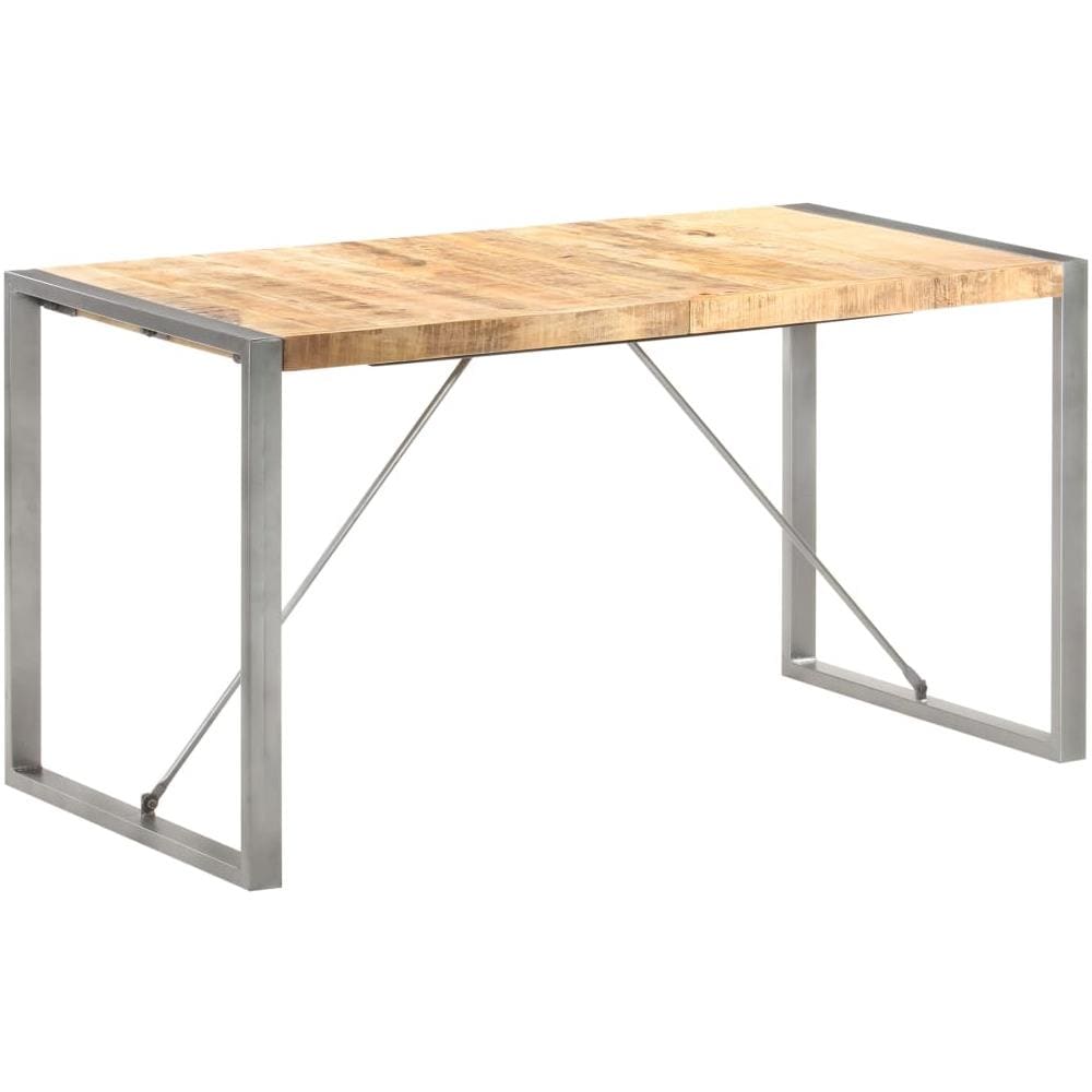 Tavolo da Pranzo 140x70x75 cm in Legno Massello di Mango Grezzo - Foto 1