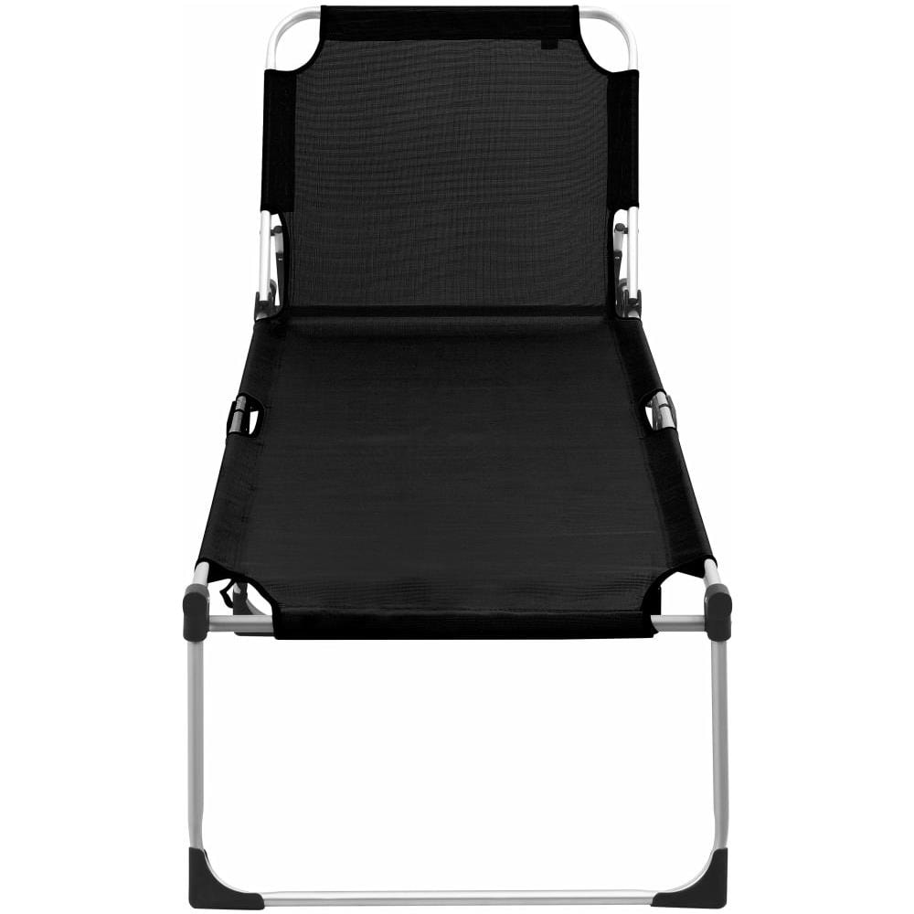 Lettino Prendisole Senior Pieghevole Extra Alto Alluminio Nero - Foto 2