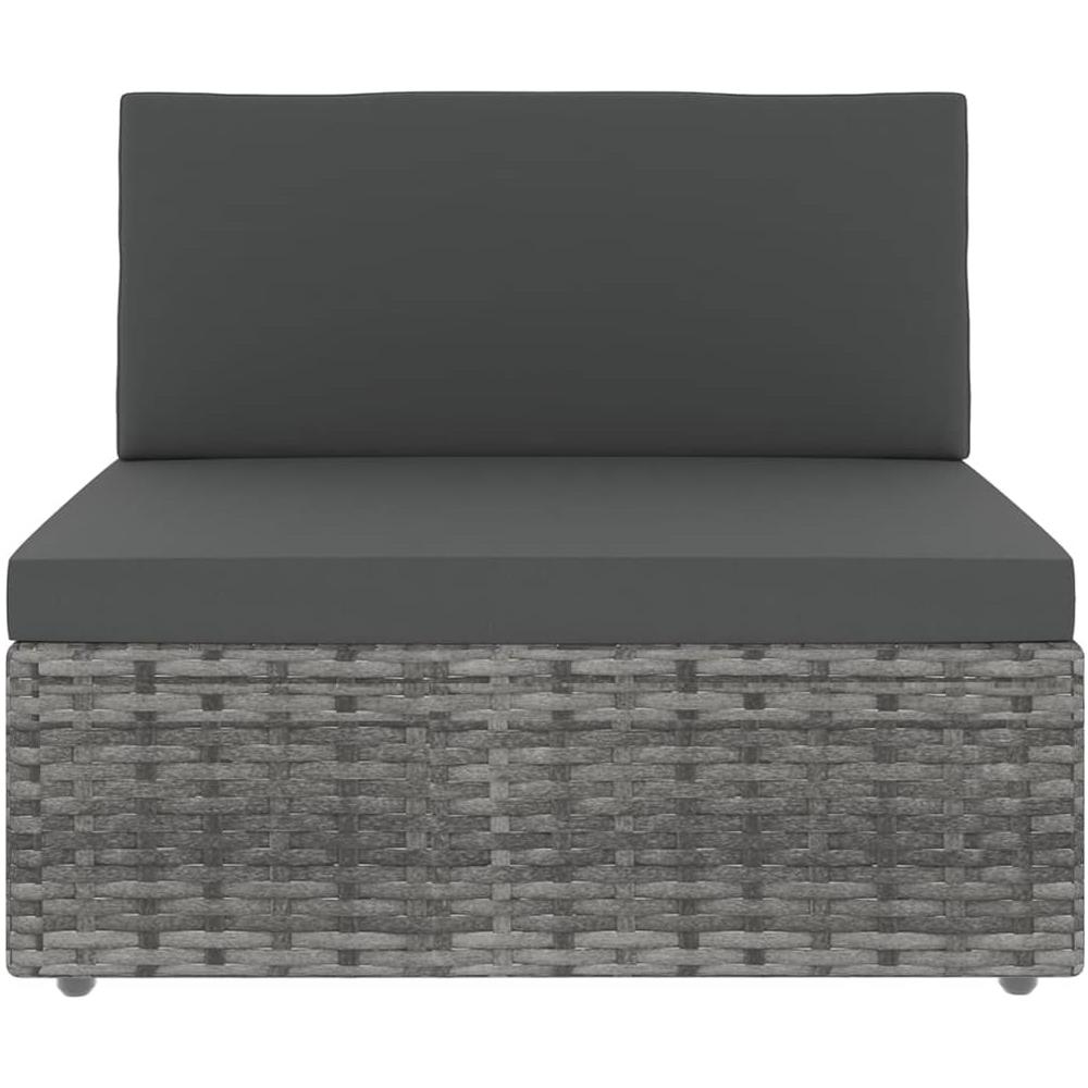 Set Divani da Giardino 12pz con Cuscini in Polyrattan Grigio - Foto 2