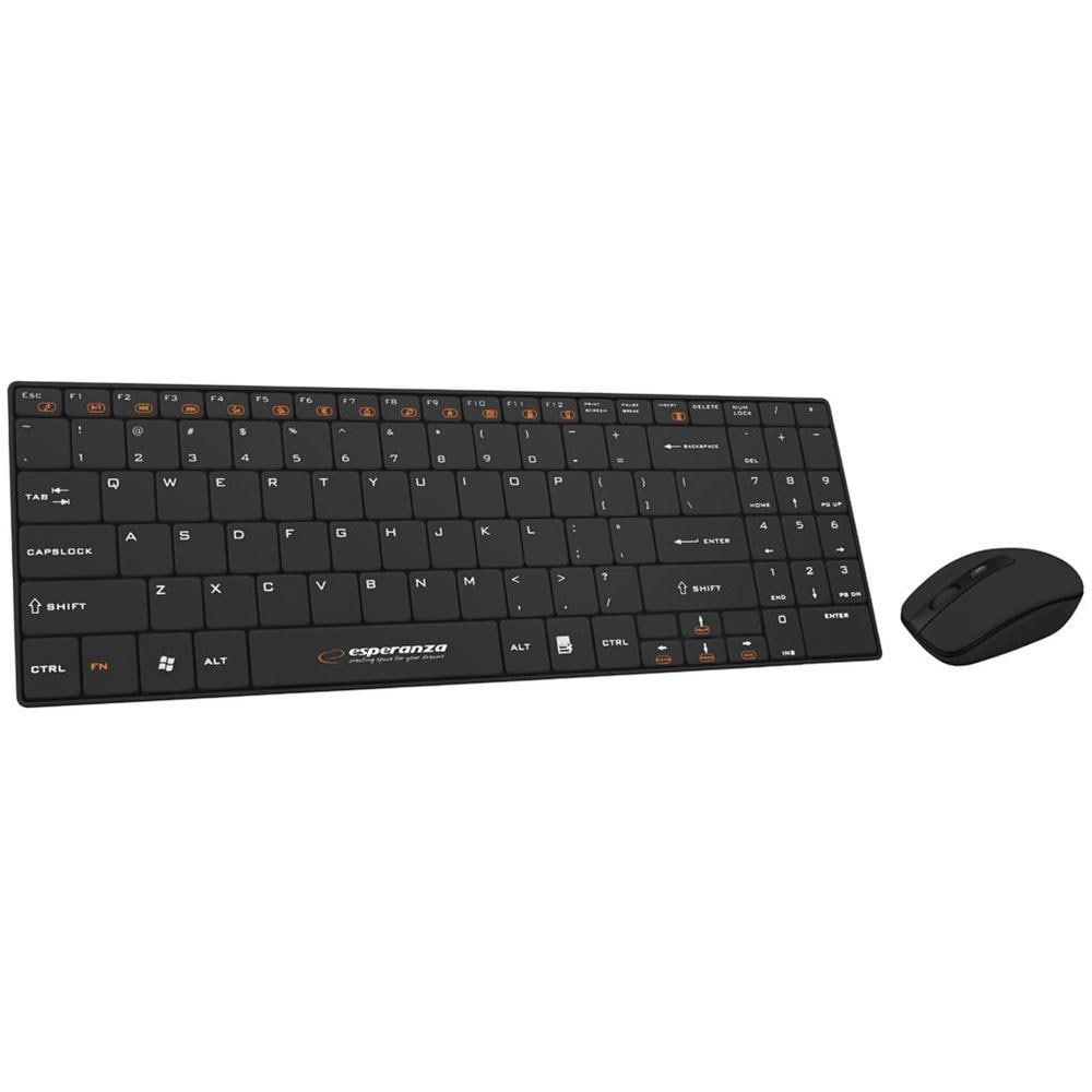 Tastiera USB + RF Wireless + Bluetooth EK122K (Layout QWERTY) Colore Nero - Foto 1